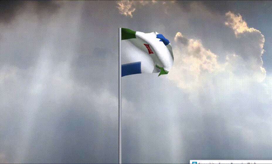 前po之旗樣。 飄揚概念示意。